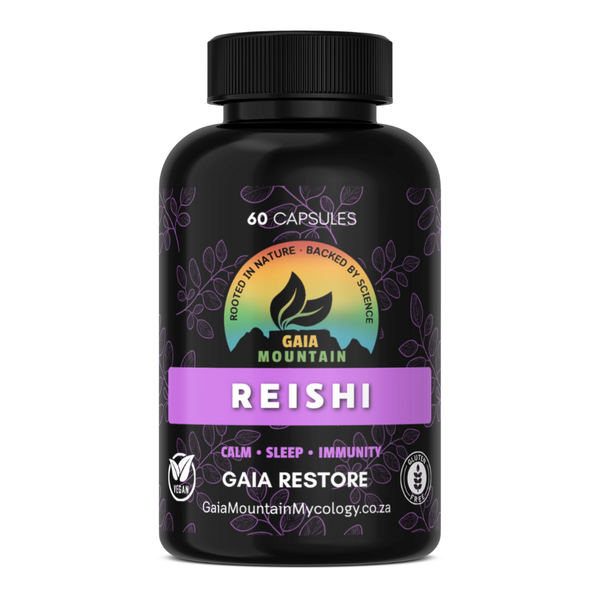 100% Activated Reishi Capsules | Gaia Restore | 60 Veg Capsules