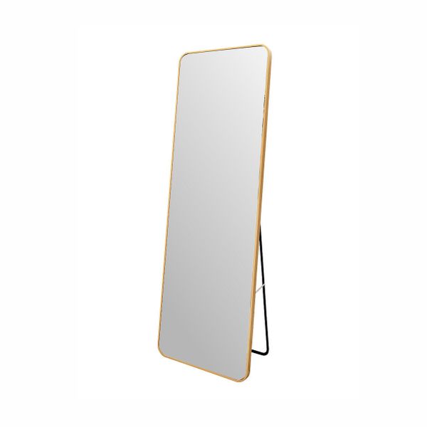 Gold Aluminum Frame Rectangular 152 cm x 42 cm Aluminum, Glass Mirror
