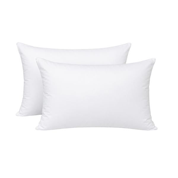 Dreamy Comfort White Polycotton Hollow Fibre Standard Pillow- Twin Pack