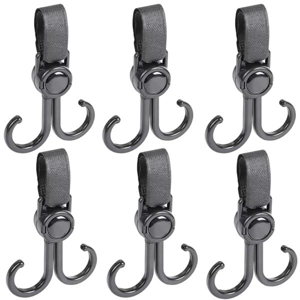 Tool 360 Degree Rotating Stroller Hooks Set of 6 - 10cm