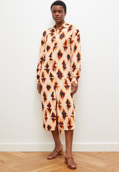 Column Collar Shirt Dress