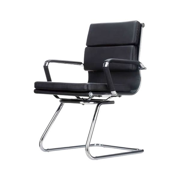 Medium Back Cushion Padded Leather Office Chair 819D