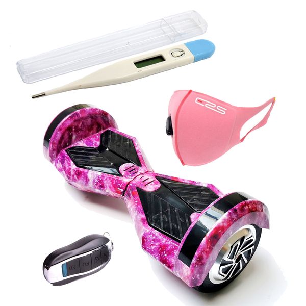 Self Balance Scooter 8" Hoverboard-LED-Bluetooth-Remote - Galaxy Pink