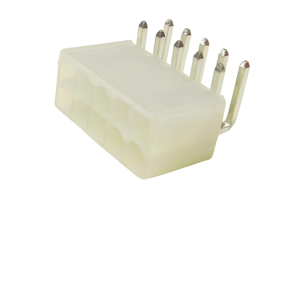 XY140-10M-RA: 4.2mm, 10-Way Right Angle Male SIL Header, 5A-250VAC