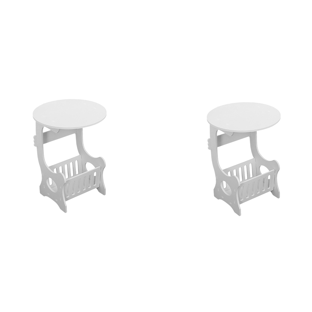 2 pack bedside small round table with storage rack shop today get it