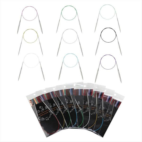 9Pcs Circular Knitting Needles Set, 40-Inch (100cm) Stainless Steel Knittin