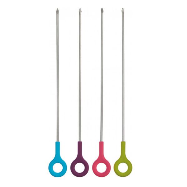 Colourworks Set of 4 Assorted Silicone Handled Skewers