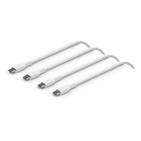 Belkin BoostCharge braided USB C to fast charger cable, USB type C charger cable fast charging for iPhone 16, 15, Samsung Galaxy S24, S23, Pixel,