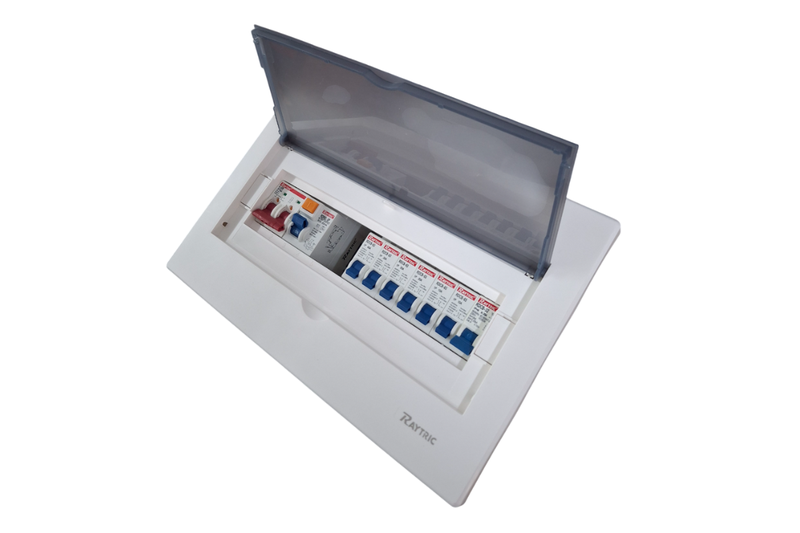 Raytric 12 Way Din Populated Flush PVC Distribution Box ( Metal Base )