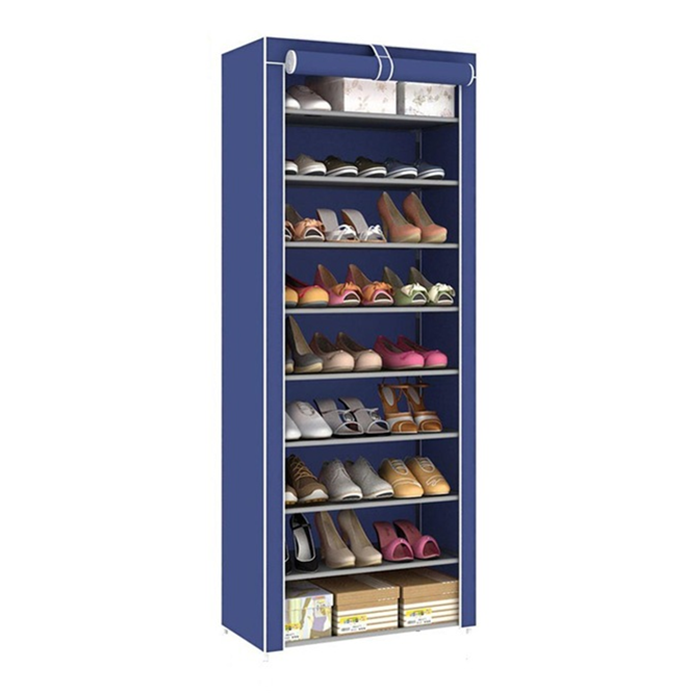 Multipurpose Portable Folding Shoe Rack 9 Tier Blue Shop Today. Get