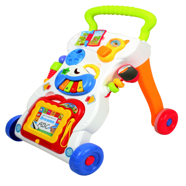 Baby Links Push Walker with Music, Detachable toys and wipe and write board