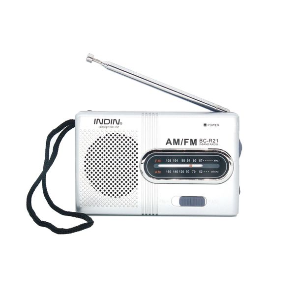 FM radio, full band manual channel search, handheld AM with headphone jack