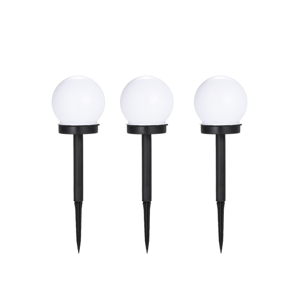 Solar LED Outdoor Lawn Waterproof Pathway Lamps - Set of 3