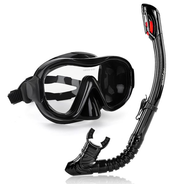 2-in-1 Diving Goggles Snorkel Set Tempered Glass Lens Leak-Proof Comfort