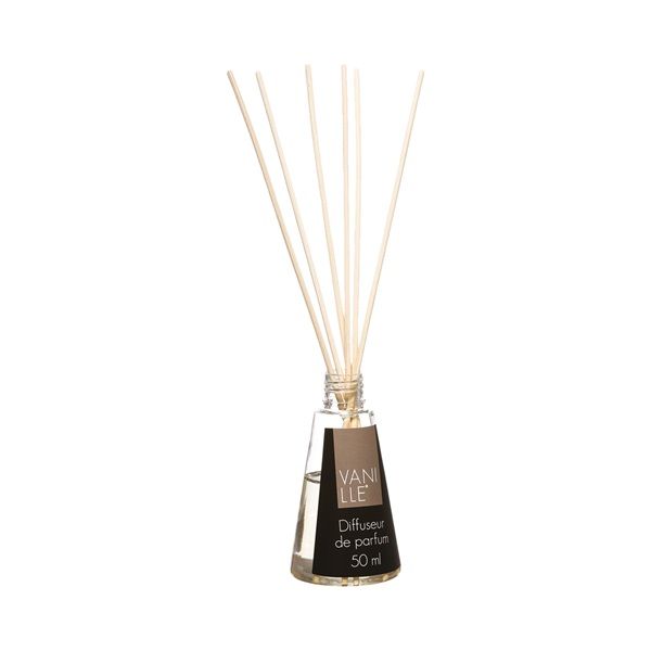Vanilla Scented Glass Diffuser with 6 Bamboo Sticks 50ml