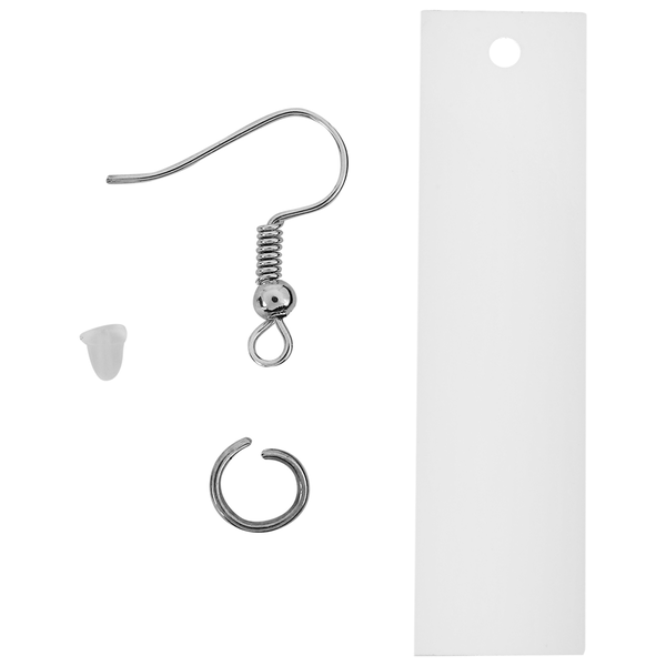 50Pc Sublimation Blank Earrings Rectangular,Pendant with Earring Bags