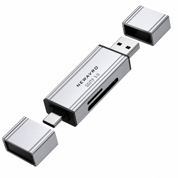 Newavro USB 3.0 &amp; USB-C SD/TF Card Reader Dual Memory Card Adapter