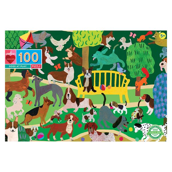 eeBoo Children's Puzzle - Dogs at Play: 100 Pieces
