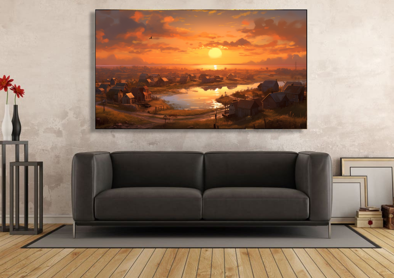Canvas Wall Art - Towship Sunset Abstract - IM0303