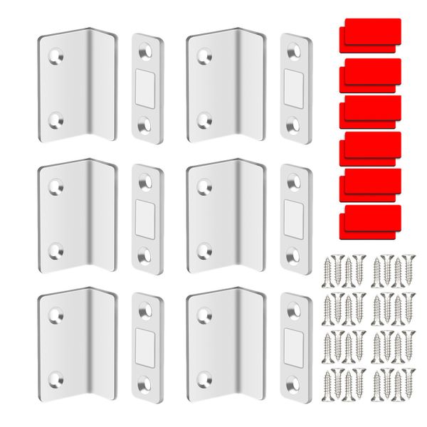 6Pieces Magnetic Door Stopper - Strong Adhesive Drilled Installation