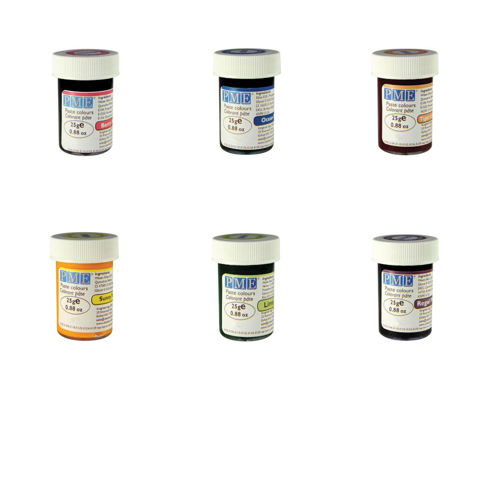 PME Icing Colour Gel Paste Cupcake Decorating Rainbow Cake Colours Set ...