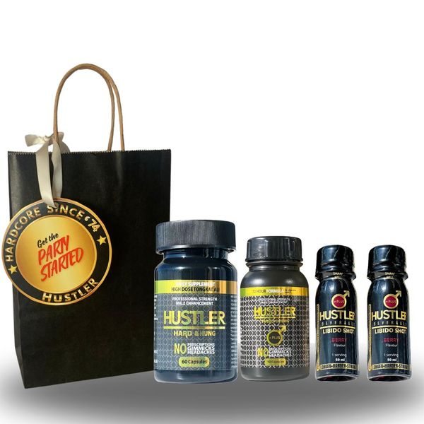 Hustler Party Pack Combo - Plus+ Caps 10's, Shots x 2, Daily Caps 60's