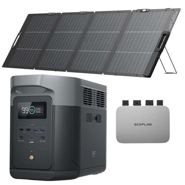 EcoFlow DELTA 2 Max Portable Power Station w/ 220W Lightweight Solar Panel