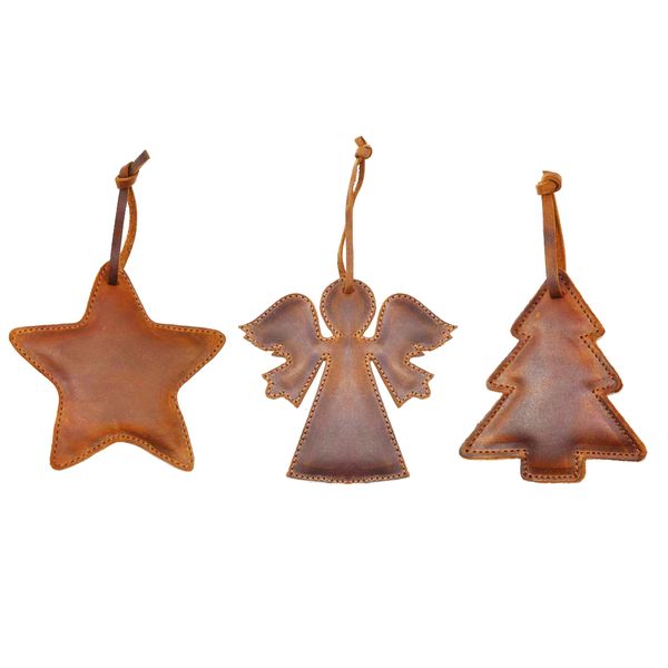 Leather Christmas Tree Ornaments