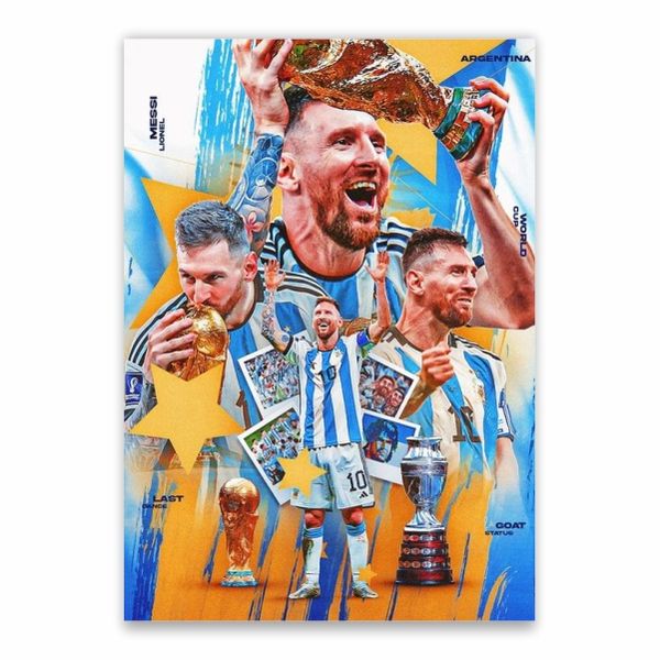 Messi The GOAT Collage Argentina Poster - A1