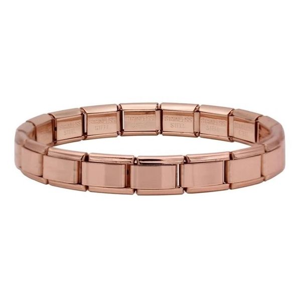 18 Inter-Link Charm Bracelet Rose Gold-9mm