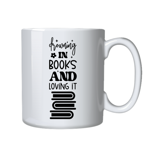 Drowning in Books Ideal Fiction Book Reader Gift Writing Mug Cup 402