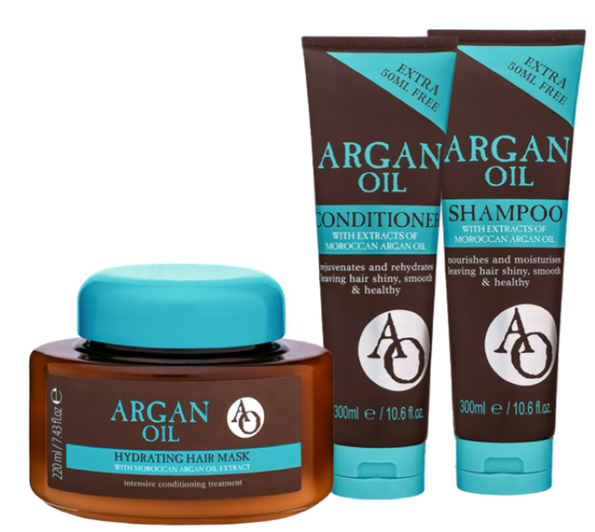 Argan Oil Hair Mask + Conditioner + Shampoo with Argan Oil Extracts- Pack