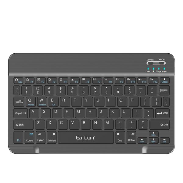 Rechargeable 78-Key Wireless Bluetooth Keyboard KB6 - Black