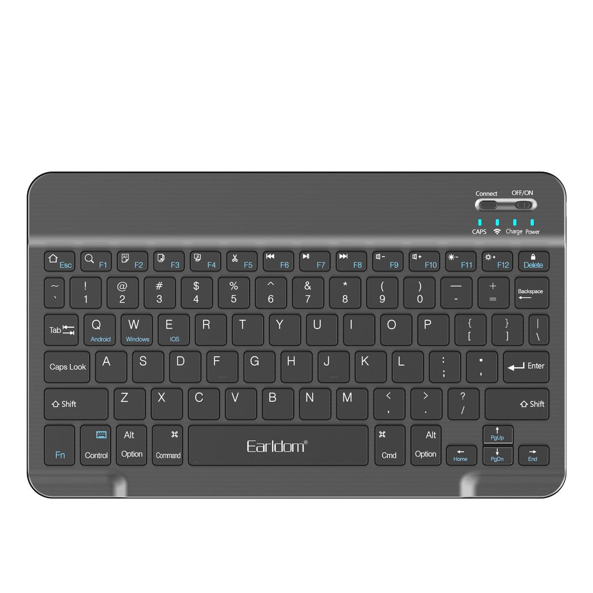 Earldom KB6 Rechargeable 78-Key Wireless Bluetooth Keyboard - Black
