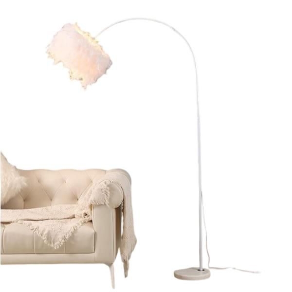LXD- Modern Standing Lamp with Feather Shade