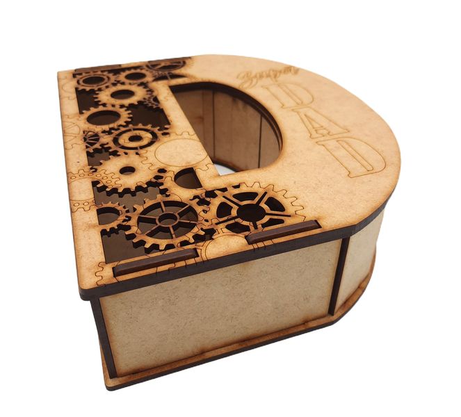 Fathers Day Super Dad Letter D Fathers day Gift Everything Laser Wood Box