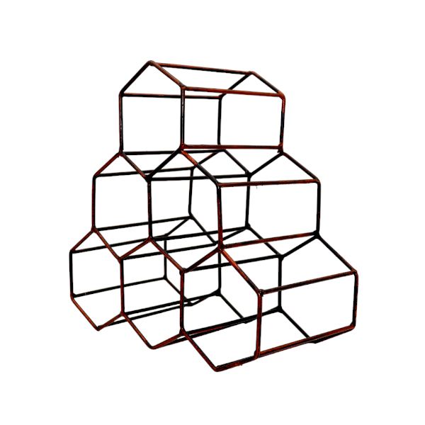 Geometric 6 Bottle Desktop Wine Rack Freestanding Countertop Bottle Holder