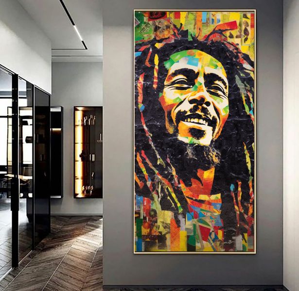 Canvas Wall Decor - Bob Marley Portrait Abstract - 0778
