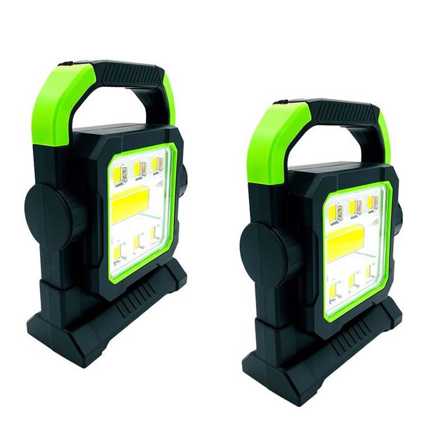 2-Piece Solar Powered USB Rechargeable Work Light