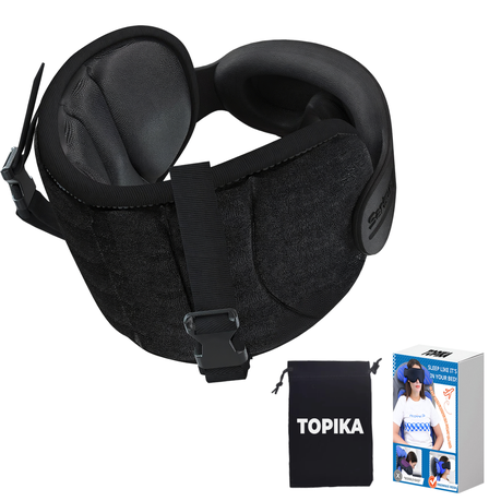 Topika - Travel Neck Pillow with Eye Mask, 360 Head Support for Flights Image