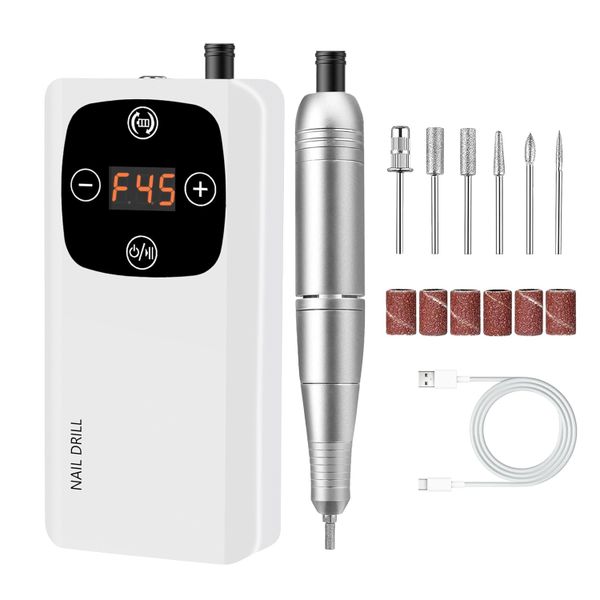 2-in-1 Electric Nail Drill Machine Nail File Kit Manicure Tool with UV Lamp