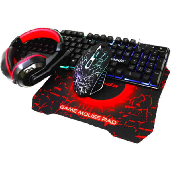 Gaming Set, Mechanical Gaming Keyboard, Mouse, Headphone and Pad, RGB 4in1