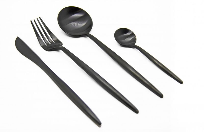 Fine Living - Cutlery - 24 piece Set - Carbon - Black