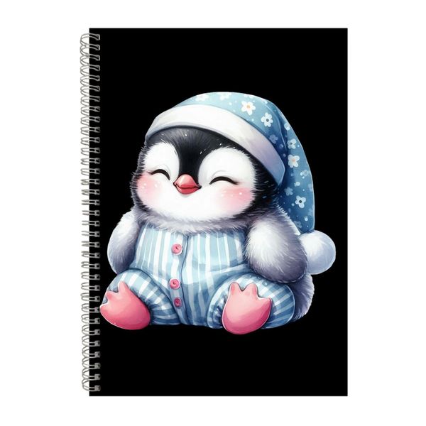 Penguin 2 A4 Notebook Spiral Lined Trendy Notepad Animal Idea 324