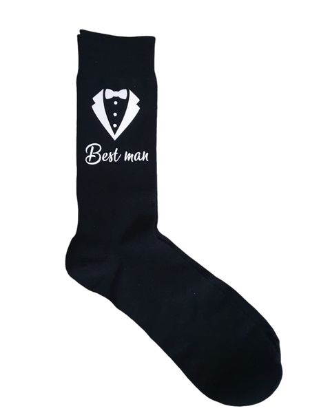 Men Wedding Black Ankle Socks - Best man