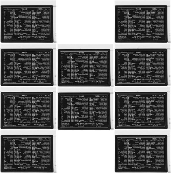 Universal Keyboard Shortcut Removable Vinyl Decals for Laptops and Computer