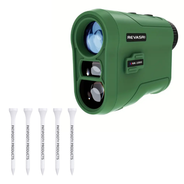 Revasri NK-1000 Green Golf Rangefinder Green with 5 Long White Golf Tees