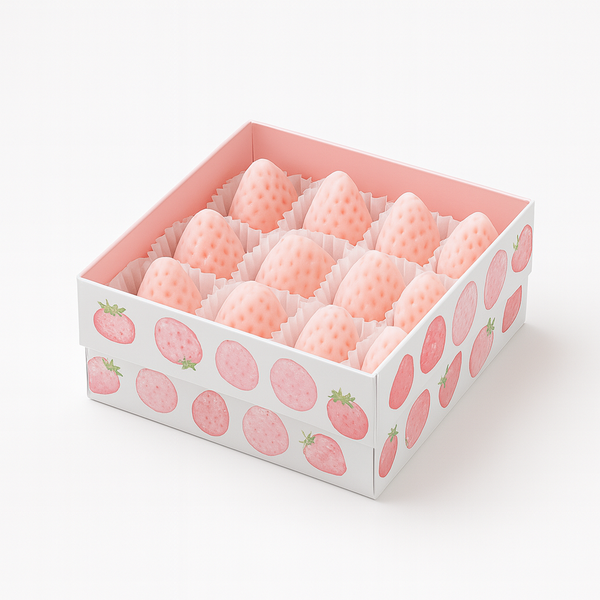 9 Piece - Soy Wax Strawberry Shaped Candles - Pink