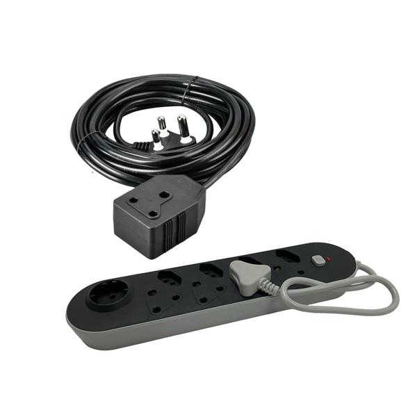 Value Tree 9 Way + 10M Black Extension Cord