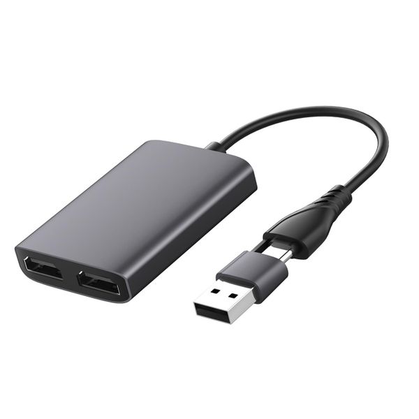 HD10 2 in 1 USB &amp; Type-C to Dual 4K HDMI Docking Station